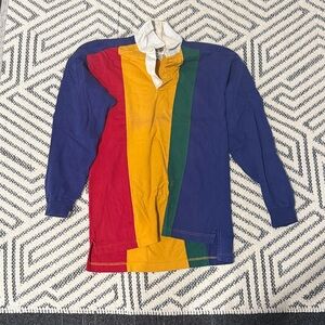 Colorful Striped Long Sleeve Rugby Shirt
